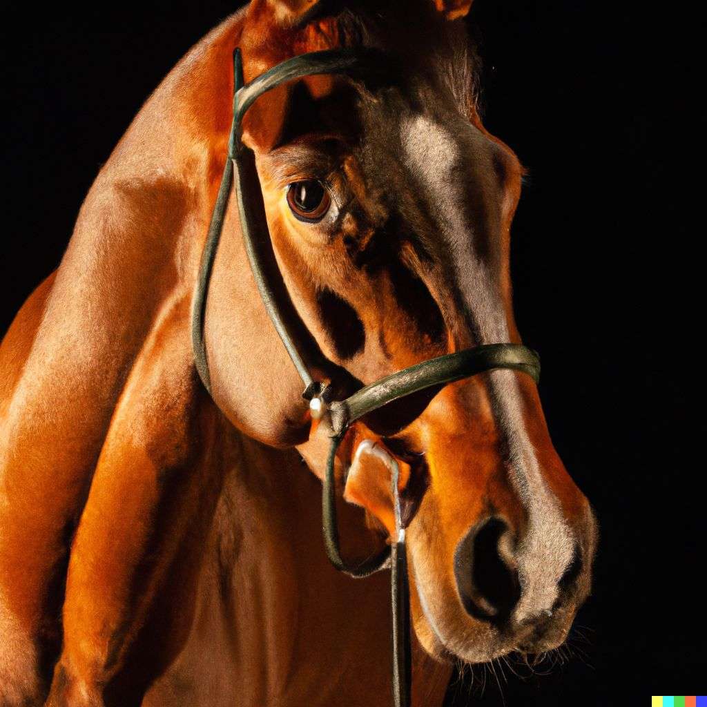 a horse, photograph, studio lighting
